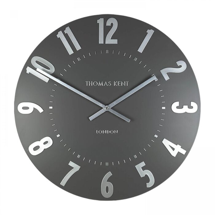 Thomas Kent Mulberry Graphite Silver Large Wall Clock - 20"